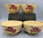 Fleur Rustique Ambiance Ceramic Bowls Nanette Vacher Red Poppies Set Of 4