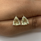 Elegant Triangle Cut Lemon Quartz Studs 925 Sterling Silver Wedding Women Gifts