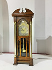 Vtg United Clock Corp   444 Small Wood Mantle Electric Grandfather Clock Working