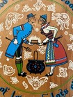Vtg Wooden Pennsylvania Dutch Round Trivet Wall Folk Art Lots Of Love   Butter