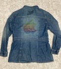 Vintage Apple Computer Denim Button Down Shirt Personal Computers Rainbow Logo