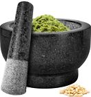 Mortar And Pestle Set 4 Cups 100  Natural Granite Mortar  Black