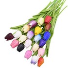 12 Pcs 13 8  Multicolor Tulip Flower Real Touch Fake Artificial Bridal Bouquet