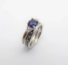 1 85 Ct Natural Blue Sapphire Diamond Engagement Ring 14k Real White Gold Size 7