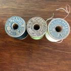 Lot Of 3 Vintage Wooden Spools Silk Thread  Brands  Cutter  Canton  Corticelli