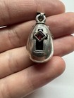 Antique Imperial Russian 84 Silver Egg Pendant Romanov Eagle Garnet Ruby 10 6g