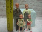 Vtg German Caco Miniature Dollhouse Stockinette Type Family Of 4 Blonde Hair 2 8