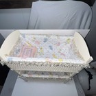 Vintage White Woven Wicker Wood Bunk Bed Crib For 16 Inch Doll Babies Teddy Bear