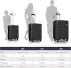 Keytang Explorer Lightweight Hardside Luggage 3 Piece Set   20 24 28    black