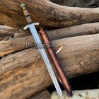 Heahmund Style Vikings Sword Replica Handmade Medieval Steel Sword With Leather