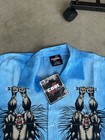 New 90s Cool J Shirt Mens L Blue Vintage Warrior All Over Print Y2k Polyester