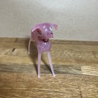 Vintage Murano Style Hand Glass Blown Dog Greyhound  Pink Red 3 1 2    T X 4    L