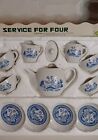 Vintage 12 Pc Blue Willow Childs Tea Set - Service For 4