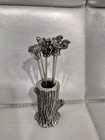 Cocktail Picks -  Vintage Cocktail Picks  Tree Trunk Holder