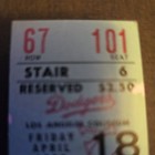 1958 Los Angeles Dodgers April 18 Opening Game Ticket Stub  First  La Game 