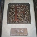 Home Decor Framed Wall Art The Letter  f  Faith   12 In X 15 In Bronze Tone 