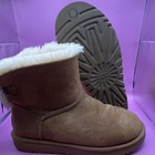 Ugg Bailey Bow Women   s Brown Suede Sheepskin Lined Ankle Bootie Us 7