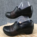 Dansko Shoes Womens 38 Casual Professional Clogs Comfort Black Leather Slip On
