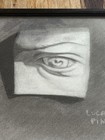 Vintage Original Framed Charcoal Eye Drawing Study Signed Lucas Pincer