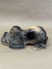 Vintage Ceramic Dog Long Eared Cocker Spaniel Figurine Glazed Unmarked