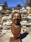 Antique Anri Italy Hand Painted Carved Wood Lady Woman Mechanical Nutcracker 