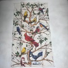 Parisian Prints Pure Linen Tea Towel Vintage Bird Songbird Floral Made In Usa