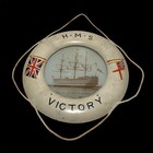 Antique Hms Victory Ship Photo Maritime Folk Art Lifesaver Frame Lord Nelson Ex