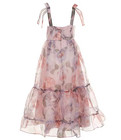 Rare Editions Girls 12 Tier Ruffle Maxi Organza Dress Floral Print Pink Lavender