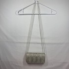 La Regale Silver Beaded Clutch Evening Bag Formal Chain Strap