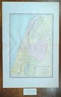 Vintage 1892 Palestine Map 14 x22    Old Antique Original Jerusalem Jaffa Israel