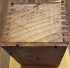 Vintage Dovetailed Wood Box With Sliding Lid Some Marking 4x3  Primitive Decor