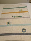 Pottery Barn Kids Colby Animal Baby Quilt Embroidered Alligator  Elephant 