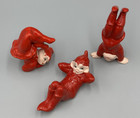 1950s Mid Century Gilner Christmas Red Pixie Ceramic Elf Vintage Mcm Figurines