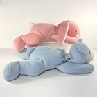 Vintage Ty Pillow Pals Lot Of 2- Carrots The Pink Bunny   Huggy The Blue Bear