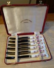 Royal Crown Derby Posies Or Ellis Spray Porcelain Handle Tea Knives Case Set