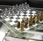 Ebros Silver Gold Fantasy Dungeons And Dragons Resin Chess Pieces Glass Board