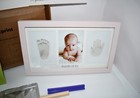 Keababies Baby Hand And Footprint Kit   Inkless Baby Footprint Keepsake Frame  N