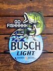 Busch Light Go Fish Metal Beer Bar Sign Man Cave Wall  Decor Display Fishing 