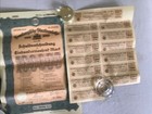 1919 Hamburg State Loan Bond Certificate With 100 000 German Mark Coupon Weimar