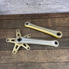 Vintage Sugino Maxy Cross Crank Set Gold Old School Bmx 1980s Japan Patina Wear