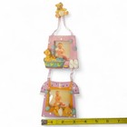 Vtg 3d Resin Teddy Bear Baby Photo Frame Hanging Nursery Decor Pink Polka Dot