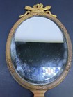 Ornate Brass Double Sided Handheld Vanity Mirror Vintage