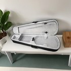 4 4 Violin Case - Black Triangular  Durable Cloth Fluff   Silver Plush Interior