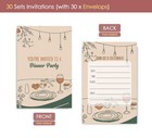30 Pcs Dinner Birthday Party Invitations Sets With Envelopes Kids Adults