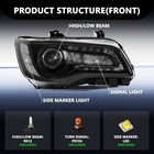 Chrysler 300 Headlamp 2015-2023 Halogen Led Drl Black Clear Reflector Passenger