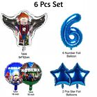 Roblox Balloon 6pcs Set With 6 Number Blue For Birthday Party Decoration