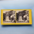 Raglan Stereoview C1870 Real Photo Wales Cadw Castle Victorian Folk