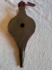 Vintage Mini Wood  Brass   Red Leather  shakespeare s House  Fireplace Bellows