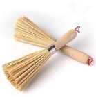 2 Pack Bamboo Wok   Pot Brush Set - Cleaning Brushes For Pans  Pots  And Handles