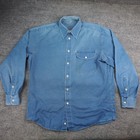 Ermenegildo Zegna Button Down Mens Large Blue Soft Luxury Designer Shirt Flaw